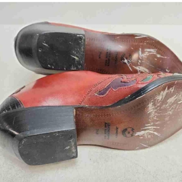 VTG Hunt Club Brazilian Leather Western Booties Pointed, 7.5 - Picture 4 of 8